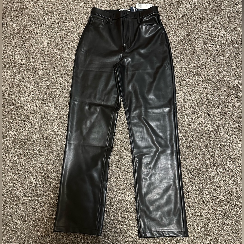 Curve love 90s straight leg faux leather pants